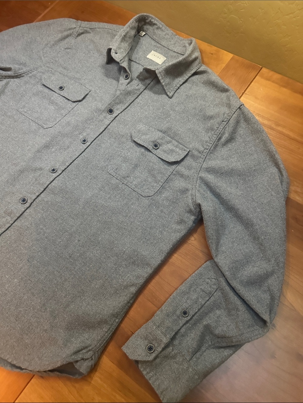 Jachs Men's Heather Gray Casual Button-Down Shirt